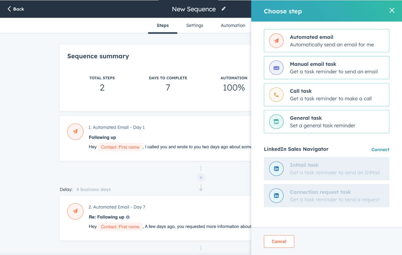 Automated upselling and cross-selling workflow in HubSpot, showcasing real-time product recommendations and email follow-ups for e-commerce platforms.