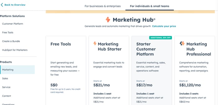 HubSpot provides a free tier and starter plans, offering small businesses an affordable way to kickstart their growth journey.